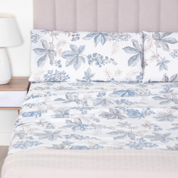 Juego de Sábanas 4 Piezas de Algodón Cama 180 cm TEX BASIC Daphne Blanco