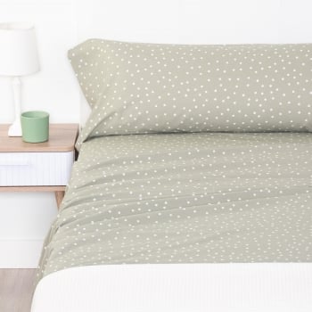 Juego de Sábanas 3 Piezas de Algodón Cama 90 cm TEX HOME Eva dots Verde