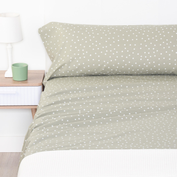 Juego de Sábanas 3 Piezas de Algodón Cama 105 cm TEX HOME Eva dots Verde