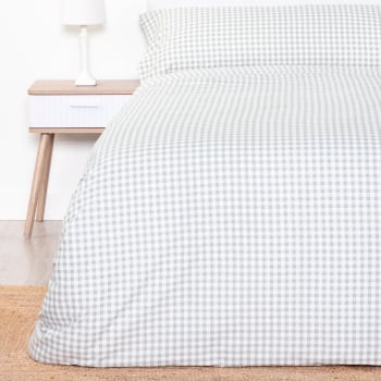 Funda Nórdica 2 Piezas de Algodón Cama 90 cm TEX HOME Vichy Verde