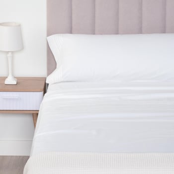 Juego de Sábanas 3 Piezas de Algodón Cama 135 cm TEX HOME Pintuck Blanco