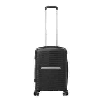 Maleta de Cabina Trolley Rigída 55x39x23 cm, 4 Ruedas, con Candado, Totto Wave, Negro