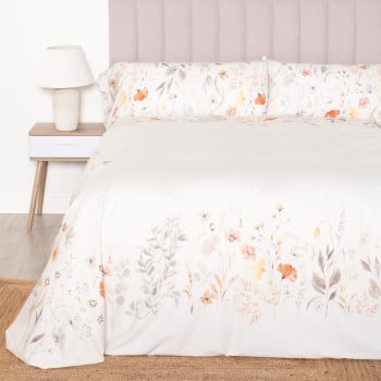 Funda Nórdica 3 Piezas de Algodón Cama 150 cm TEX HOME Fields Blanco