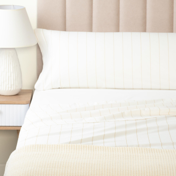 Juego de Sábanas de Algodón 3 Piezas Cama 90 cm TEX HOME Vendome Blanco