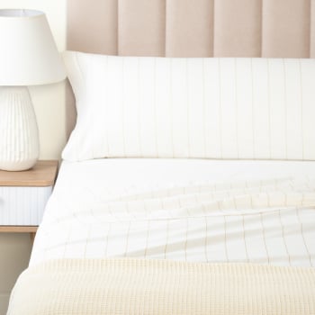 Juego de Sábanas de Algodón 3 Piezas Cama 105 cm TEX HOME Vendome Blanco