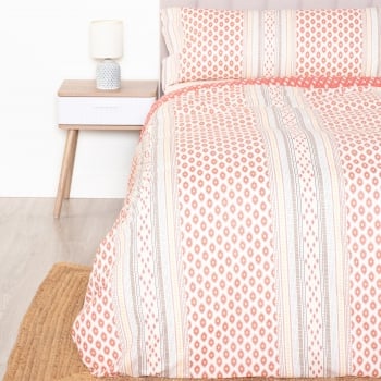 Funda Nórdica 2 Piezas de Algodón Cama 90 cm TEX HOME Ciudad Marrón