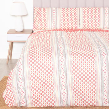 Funda Nórdica 3 Piezas de Algodón Cama 150 cm TEX HOME Ciudad Marrón