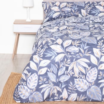 Funda Nórdica 2 Piezas de Algodón Cama 90 cm TEX HOME Bio Sacha Azul