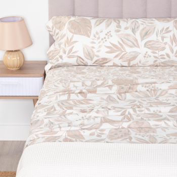 Juego de Sábanas 3 Piezas de Algodón Cama 135 cm TEX HOME Bio Sacha Beige