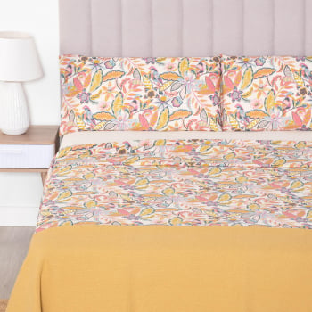 Juego de Sábanas 4 Piezas de Algodón Cama 150 cm TEX HOME Bio Neela Rosa