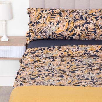 Juego de Sábanas 3 Piezas de Algodón Cama 135 cm TEX HOME Bio Neela Azul