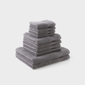 Set 10 Toallas de Baño TEX HOME Gris
