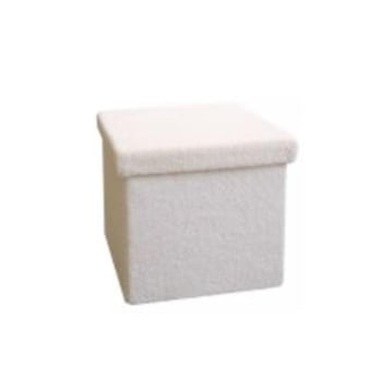 Puf Plegable de Almacenamiento con Tela Peluche de Poliéster 38x38x37,5 cm CARREFOUR HOME