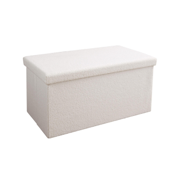 Puf Plegable de Almacenamiento con Tela Peluche 76x38x37,5 cm CARREFOUR HOME