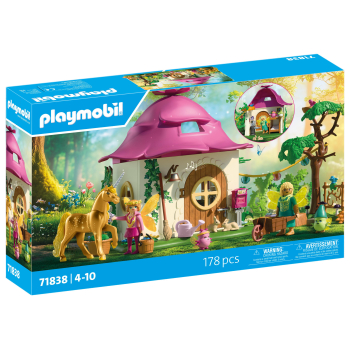 playmobil casa de hadas con unicornio dorado juego de figuras 4 anos - 71838