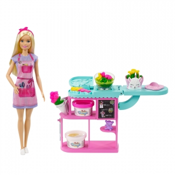 Barbie Floristería Muñeca Rubia y Accesorios de Plastilina +3 años