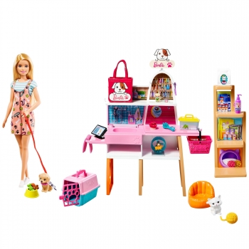 Barbie Tienda de Mascotas Muñeca y Accesorios para Mascotas +3 años