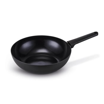 Wok Brabantia Nero, Antiadherente, de Aluminio Reciclado, Apto Inducción, Libre de PFAS, 30 cm