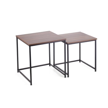 Set de 2 Mesas Auxiliares de Madera 38 + 34 cm AMBITION