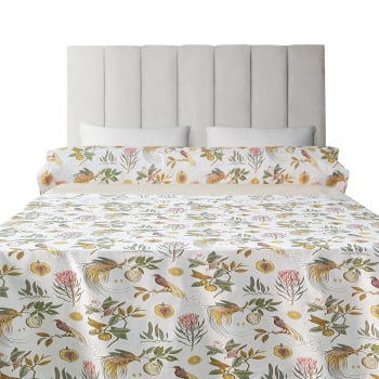 Juego Sábanas Tres Piezas Popelín Algodón ALO HOME Cama 90 cm Blanco