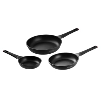 Set 3 Sartenes 3 CLAVELES Elite, Antiadherente, de Aluminio,  Apto Inducción, 18-22-26 cm