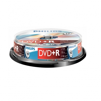 Pack de 10 DVD+R Philips 4,7 GB