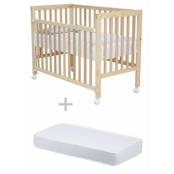 Cuna Colecho de Madera Natural con Colchón Cunitas