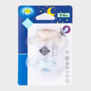 Pack Dos Chupetes de Silicona 6 a 18 Meses Tex Baby