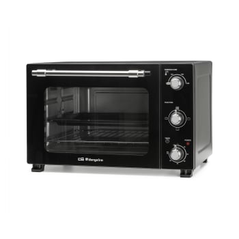 Horno de Sobremesa Orbegozo HOC 5039, 1,8 kW, 39 L, Apertura Abatible, 3 Funciones de