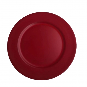 Bajoplato Redondo Plástico Reutilizable 33 cm - Rojo