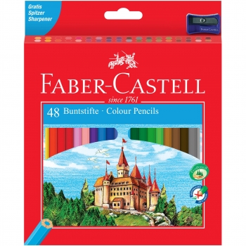 Estuche de 48 Lápices de Colores más sacapuntas Faber- Castell