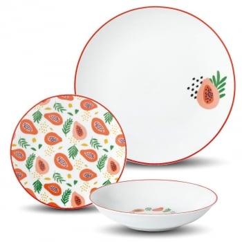 Vajilla de Porcelana 18 pzas CARREFOUR HOME Alegría - Estampado