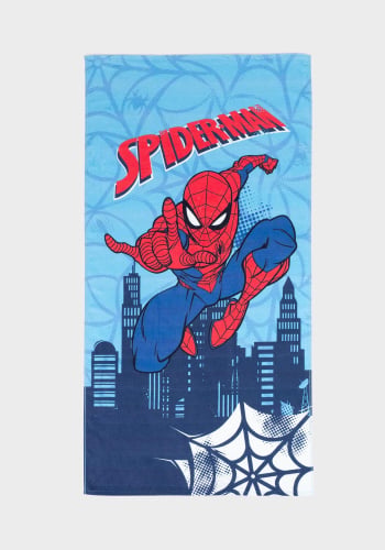 Toalla de Playa de Algodón 75x150 cm Spiderman MARVEL Azul
