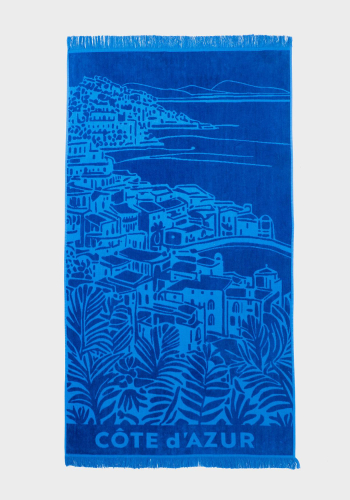 Toalla de Playa 160x90 cm TEX HOME Velour Estampada Azul