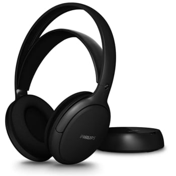 Auriculares inalámbricos – Philips SHC3200/12, Para TV, Supraaurales, Hasta 25 horas, Alcance 30m, Negro