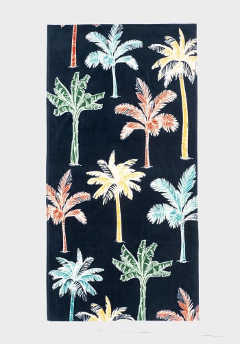 Toalla de Playa de Algodón 160x80 cm TEX HOME Velour Estampada Azul