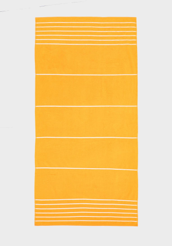 Toalla de playa 150x75 cm TEX BASIC Velour raya Naranja