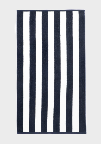 Toalla de Playa de Algodón 160x90 cm TEX HOME Rizo Raya Jacquard Azul