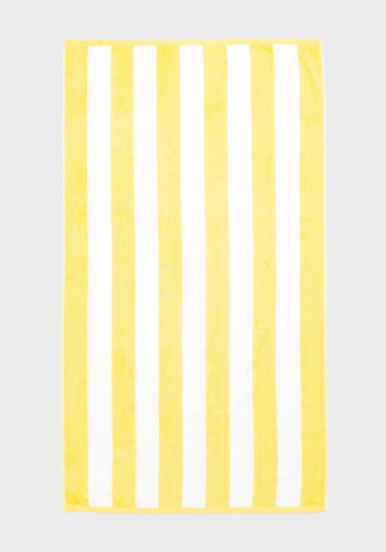 Toalla de Playa de Algodón 160x90 cm TEX HOME Rizo Raya Jacquard Amarillo