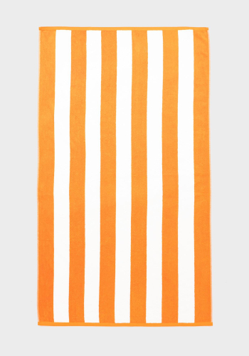 Toalla de Playa de Algodón 160x90 cm TEX HOME Rizo Raya Jacquard Naranja