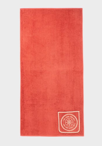 Toalla de Playa 180x90 cm TEX HOME Rizo con Bolsillo Naranja
