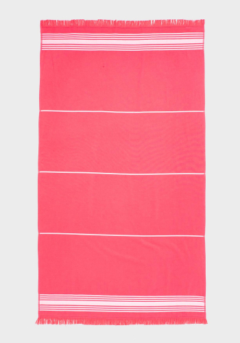 Toalla de Playa 160x90 cm TEX HOME Fouta Lisa Rizo Fucsia