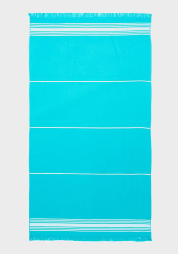Toalla de Playa Fouta de Algodón 160x90 cm TEX HOME Fouta Lisa Rizo Turquesa