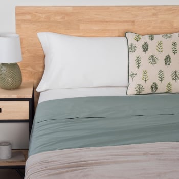 Sábana Encimera Algodón Percal Cama 180 cm TEX HOME Verde