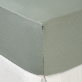 Sábana Bajera Ajustable para colchones altos Algodón Percal Cama 135 cm TEX HOME Verde