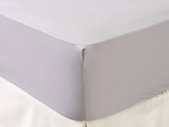 Sábana Bajera Ajustable para colchones altos Algodón Percal Bio Cama 150 cm TEX HOME Gris