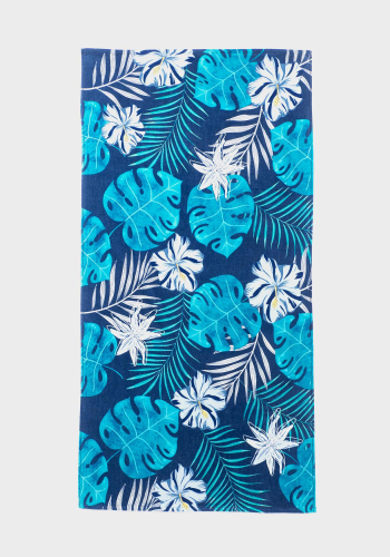 Toalla de Playa 160x80 cm TEX BASIC Velour Estampada Azul