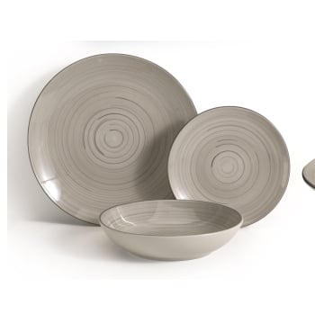 Vajilla de Gres 18 pzas - Espiral Gris