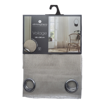 Visillo con Motivos Calados 140x240 cm Atmosphera - Beige