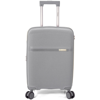 Maleta de Cabina Trolley Rigida, 54x34x21 cm, Doble Rueda, Extensible, Super Light, Gris